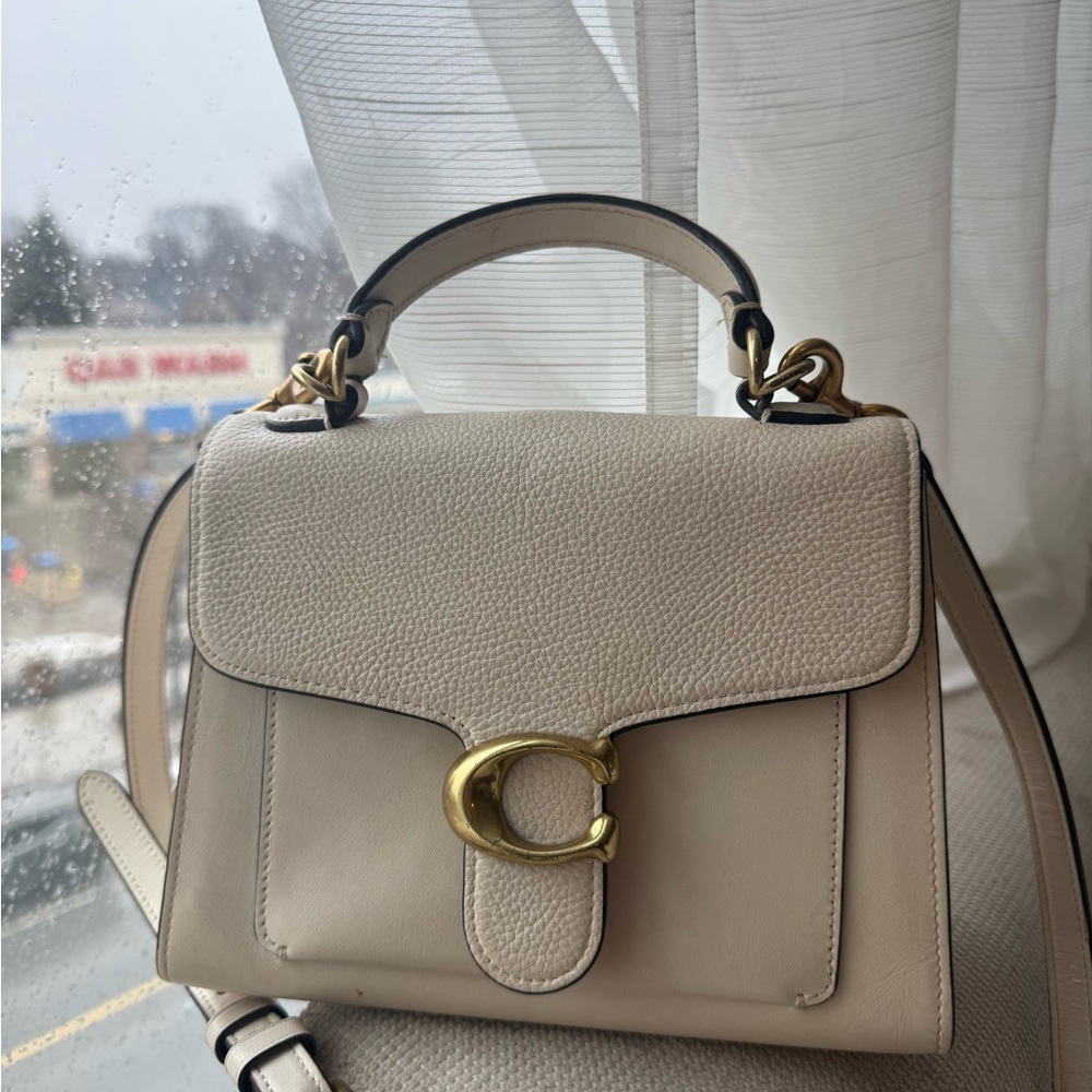 Coach Cream Crossbody Bag with Gold Accents